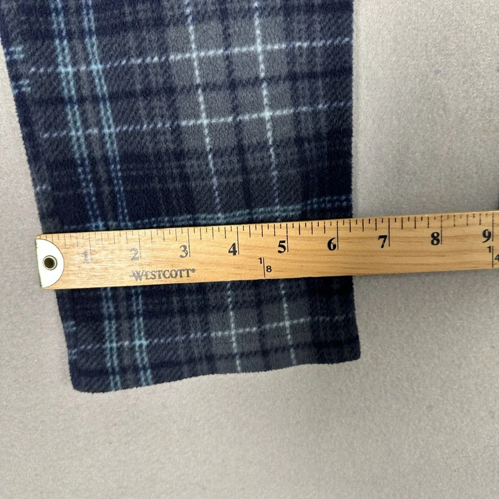 Hurley Lounge Pants Mens Medium Plaid Blue Grey Flannel Fleece Drawstring Pajama